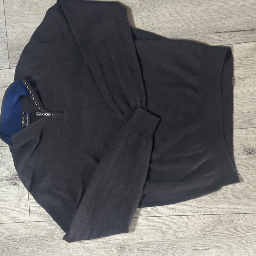 Men's Elegant Black Zip-Up Sweater Club Room